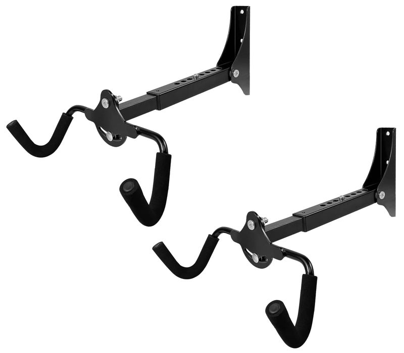 Emeroll Foldable Bike Wall Mount Rack, Bicycle Rack Storage, Horizontal Bicycle Storage Hanger Adjustable Bike Hanging Hook, Heavy Duty Bike Rack Hook Holder Mounted Garage Indoor or Home (2 Pack)